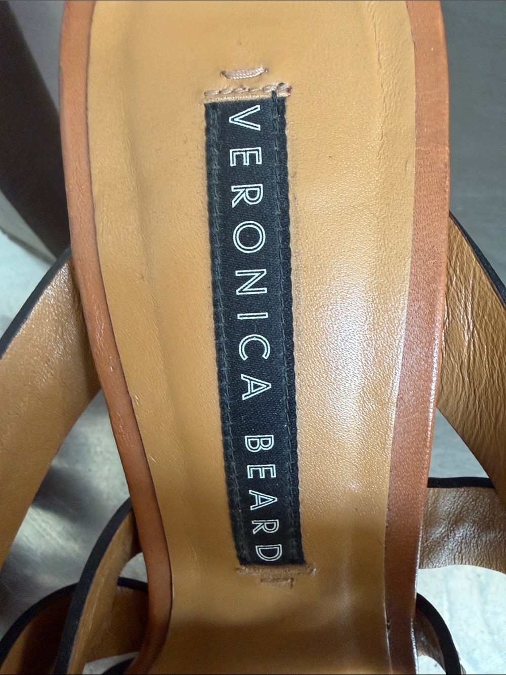 Veronica Beard Macey Vachetta Brown Heels - Picture 6 of 7